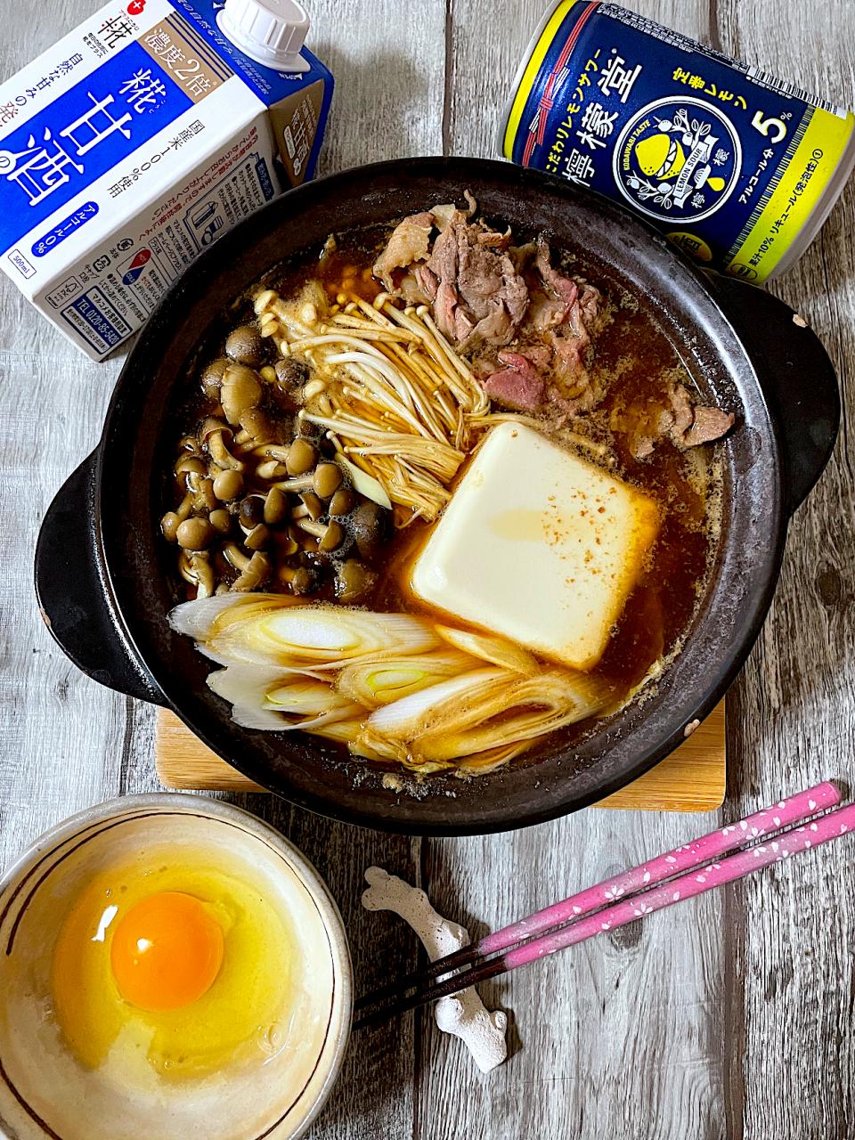 糀甘酒で作るすき焼き(マルコメ様レシピ)